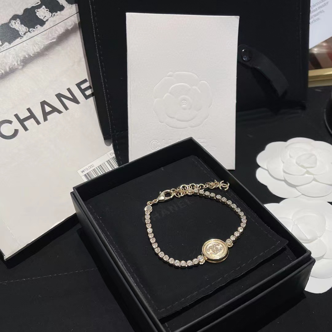 Chanel Full Diamond Round Tag Bracelet - Image 3