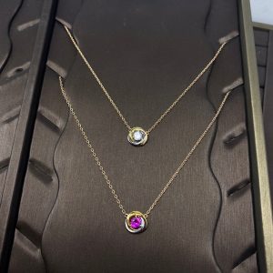 Cartier Trinity Diamond Paved Stud Earrings Necklace