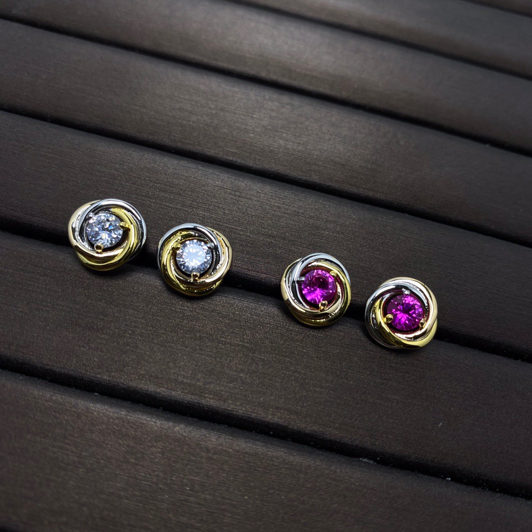Cartier Trinity Diamond Paved Stud Earrings Necklace - Image 2