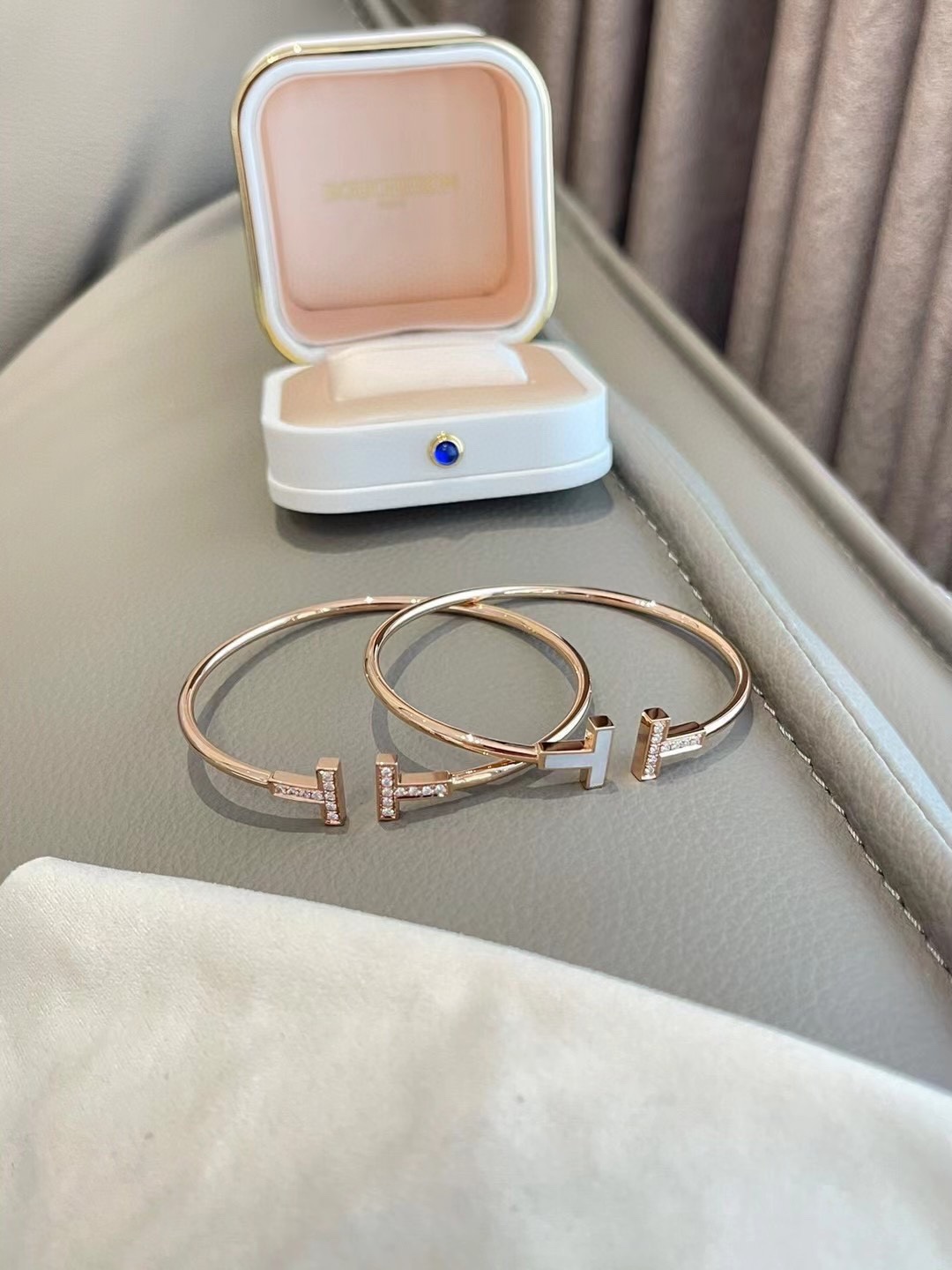 Tiffany Open Cuff Double T Bangle Bracelet - Image 4