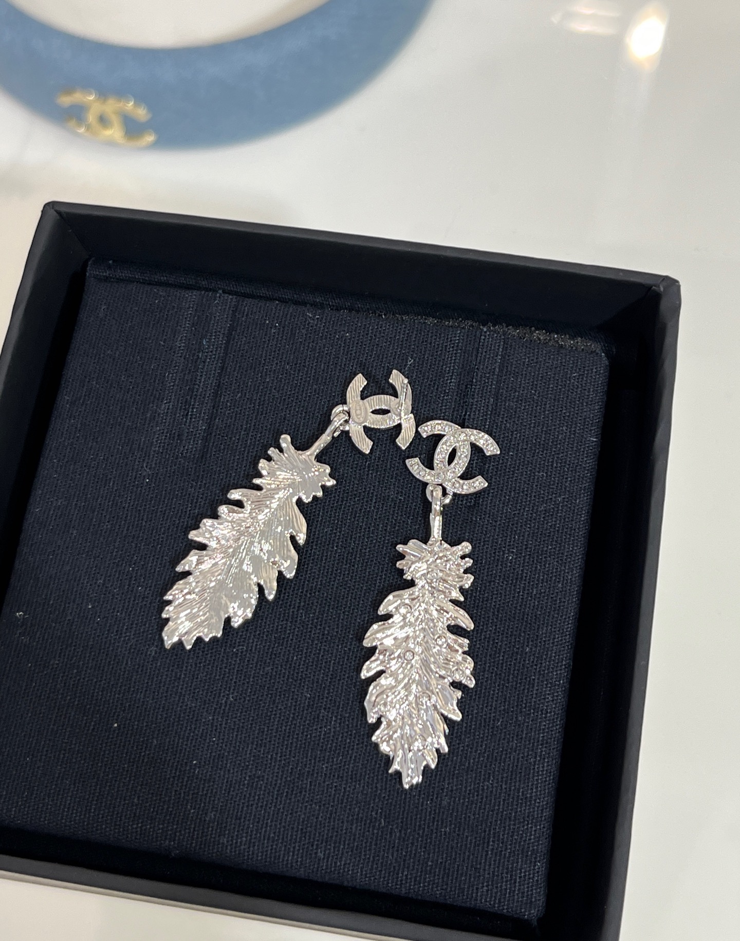 Chanel Coco Feather Dangle Earrings - Image 9