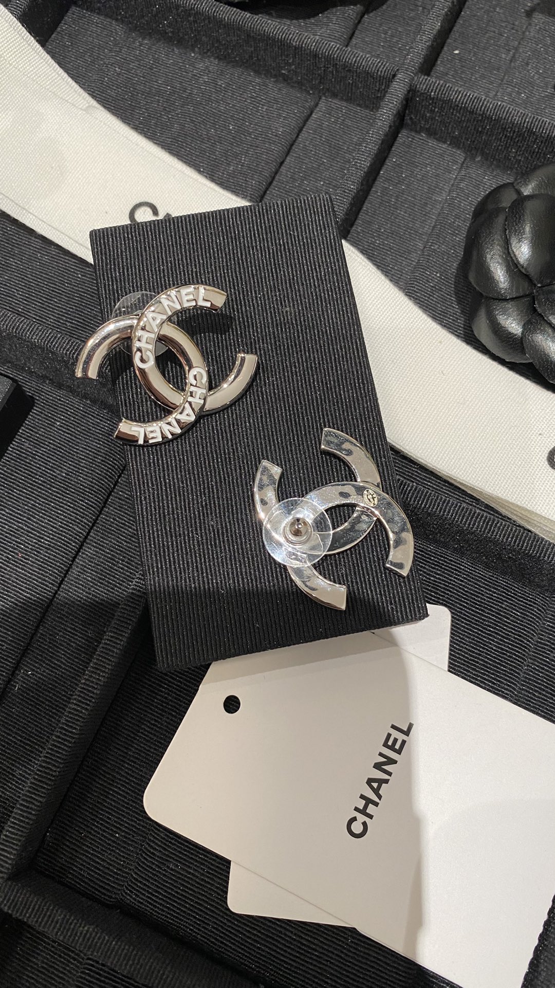 Chanel Enamel Monogram CC Earrings - Image 5