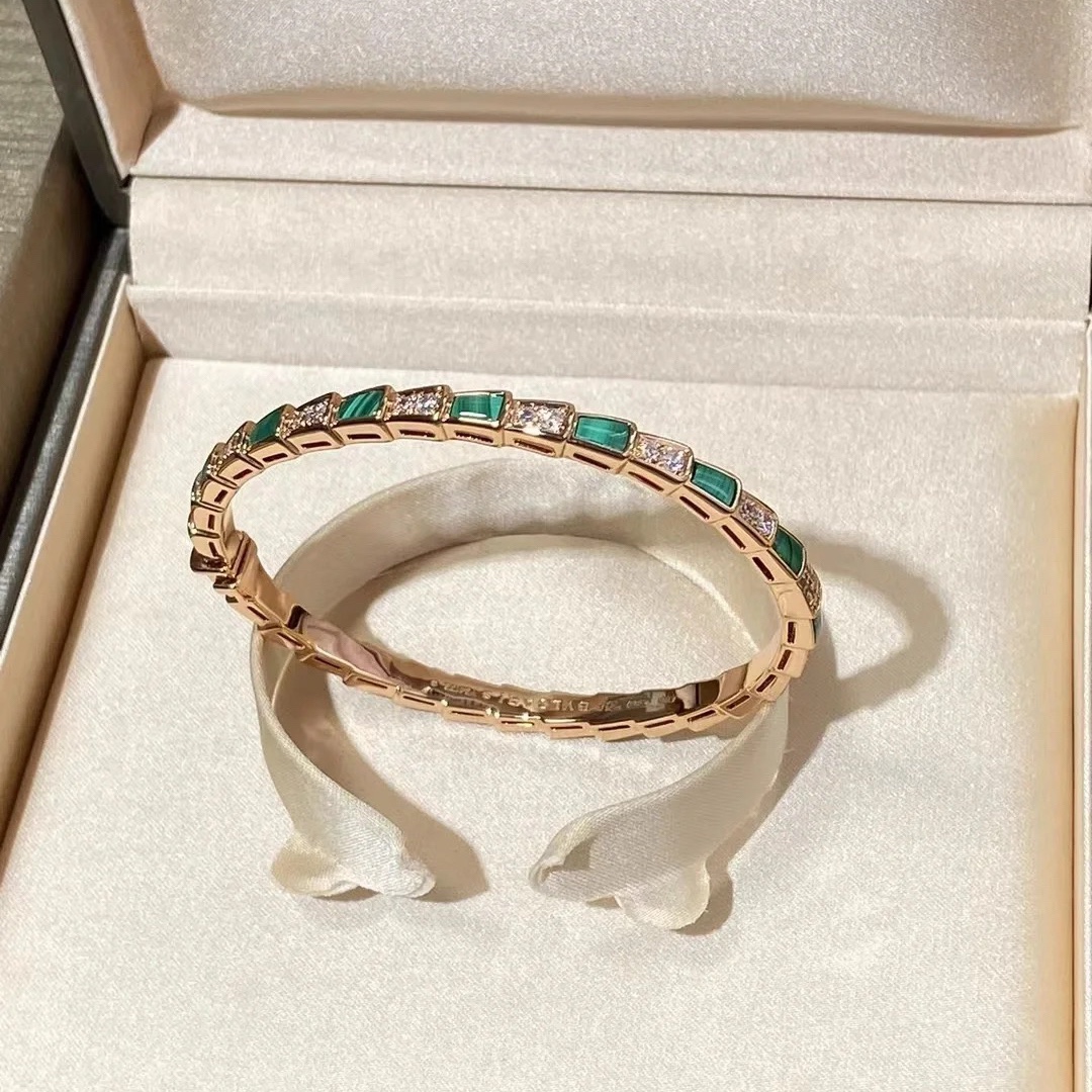 Dupe Bvlgari Malachite Serpenti Viper Bracelet Bangle - Image 2