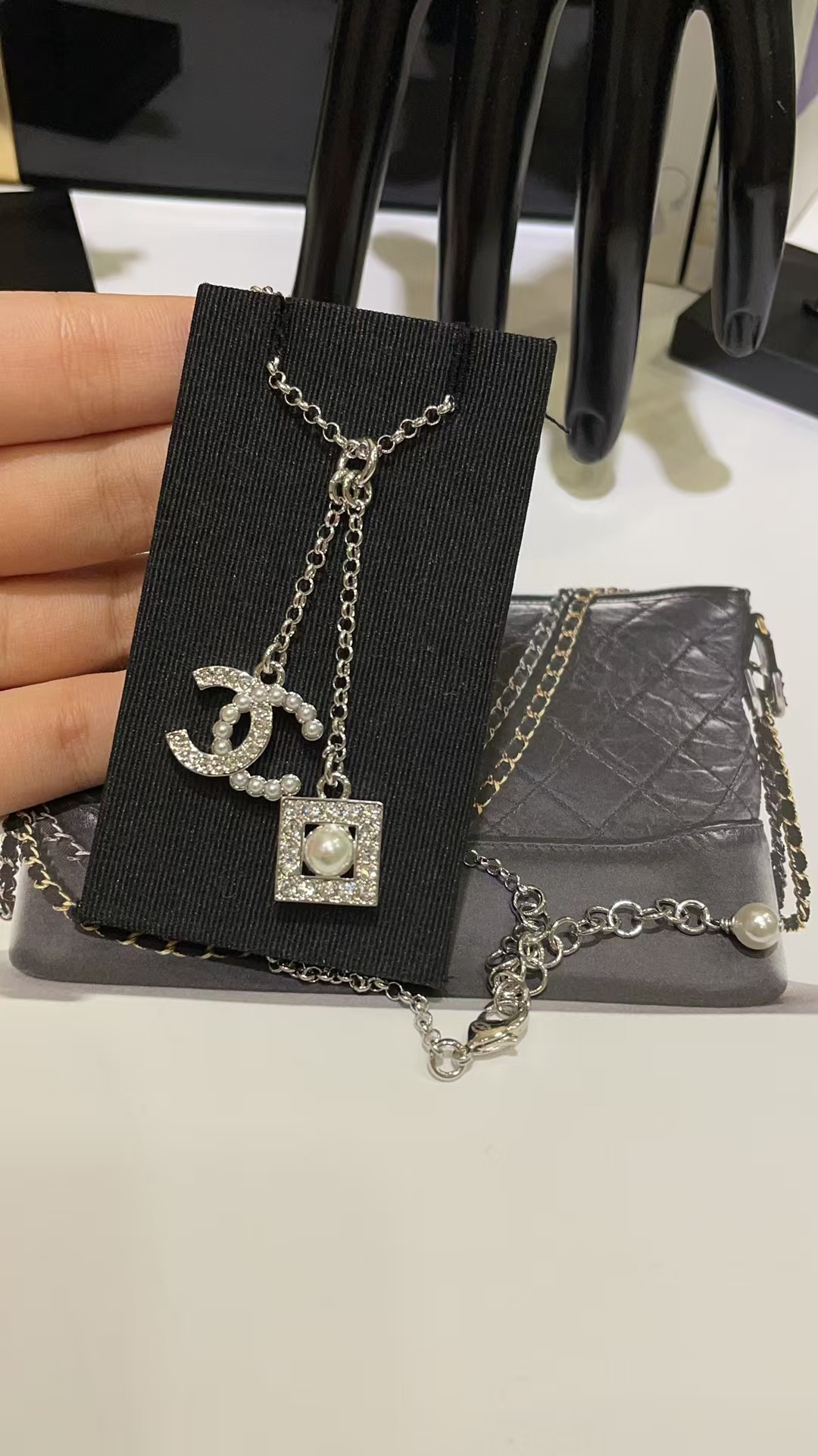 Chanel Two Pendants Drop Y Necklace - Image 3