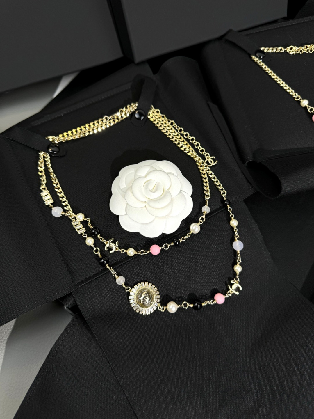 Chanel Sun Flower Pendant Long Necklace