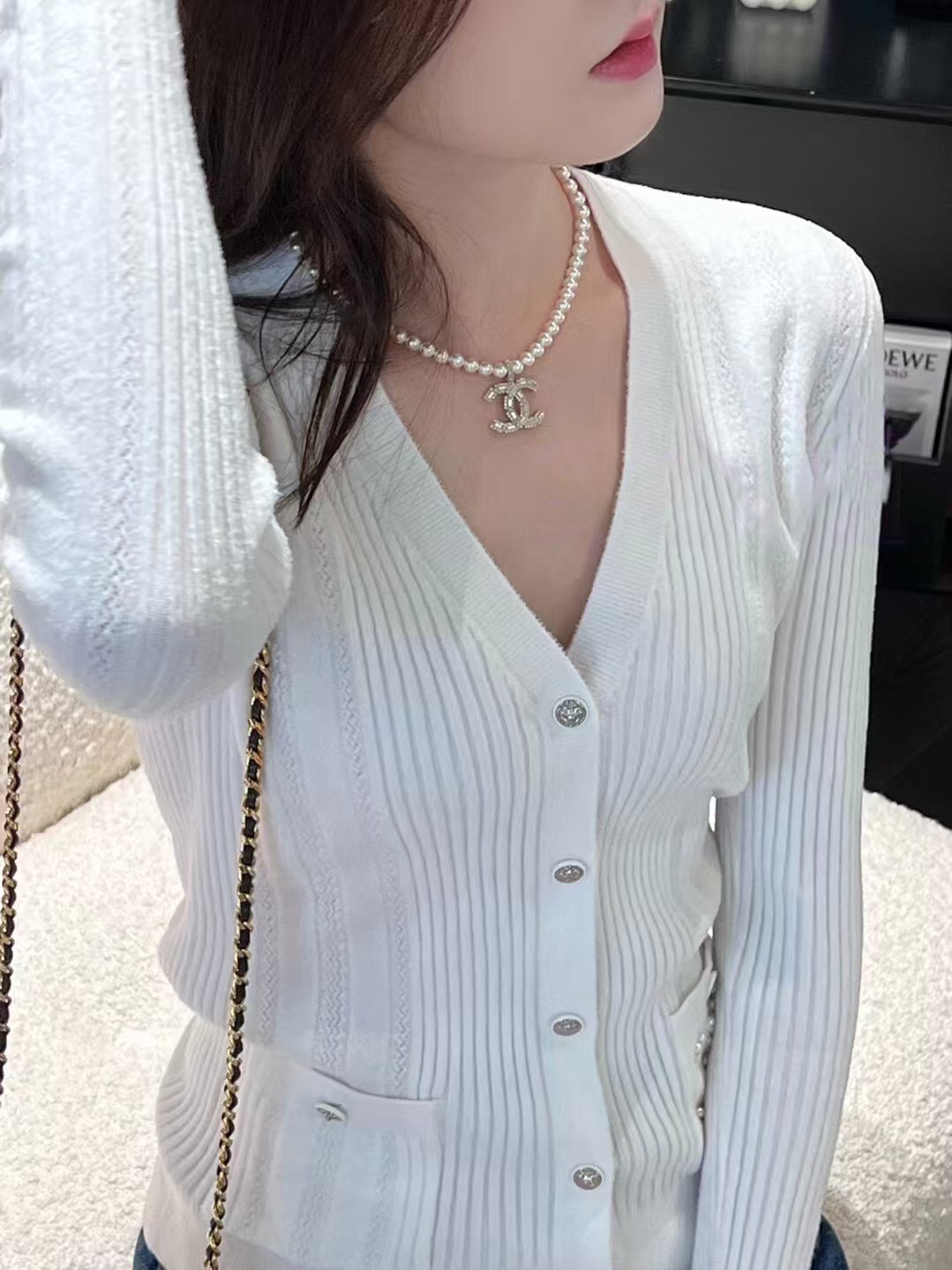 Chanel Big Double C Pendant Pearl Necklace - Image 8