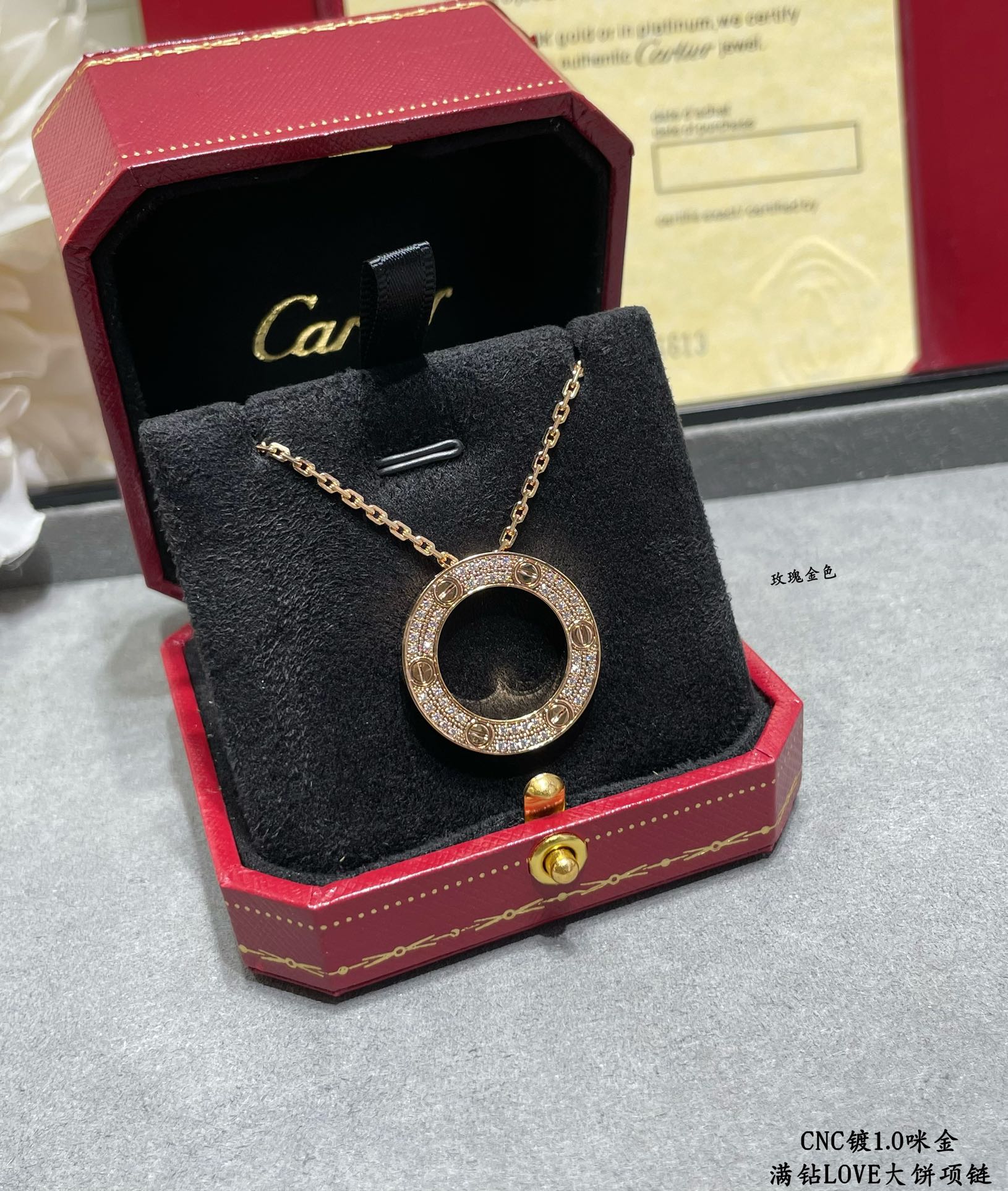 Cartier Diamond Paved LEVE LOVE Pendant Necklace - Image 3