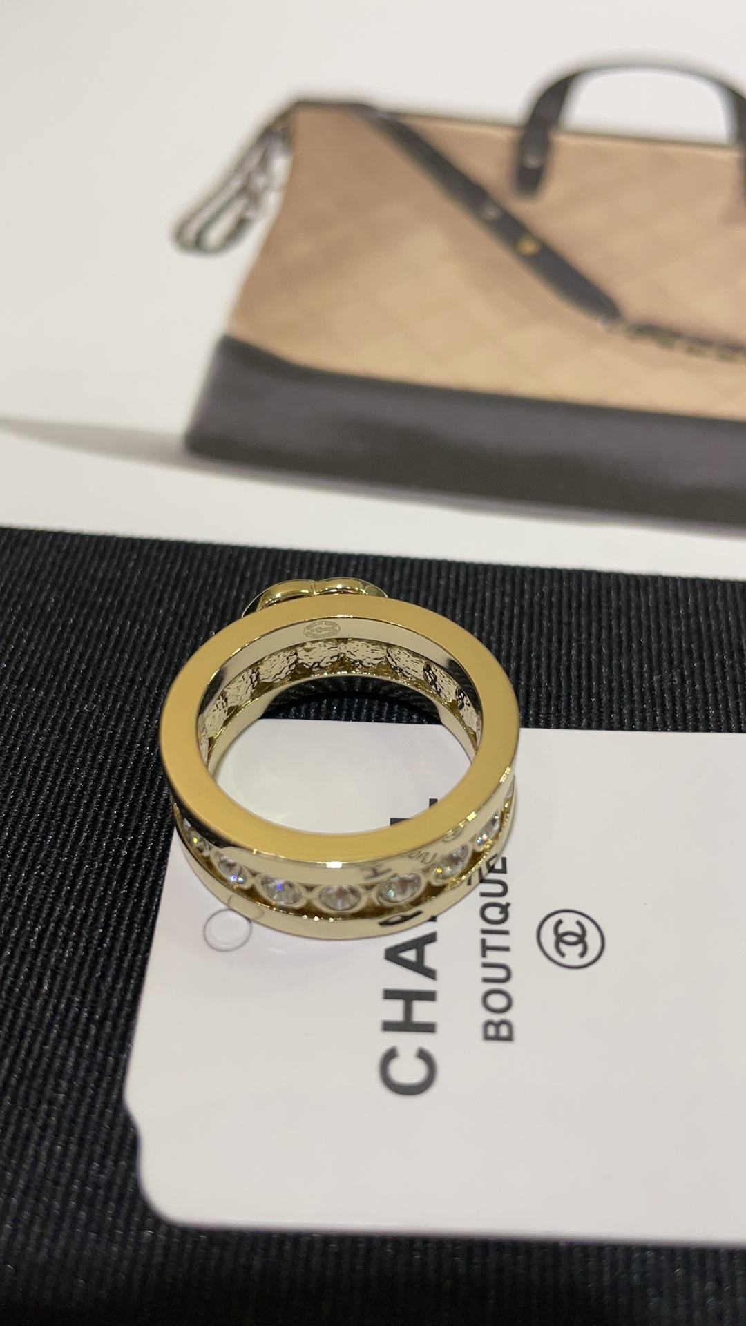Chanel Full Diamond Wide Coco Ring - Image 11