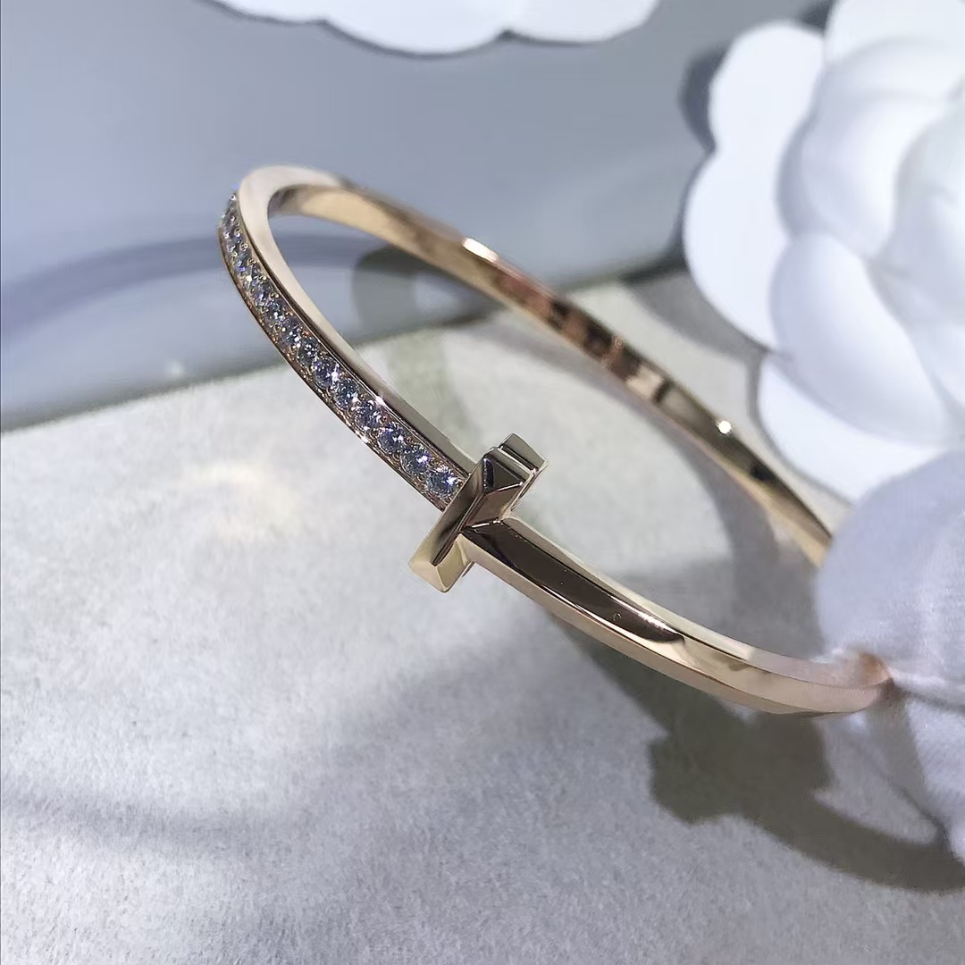 Tiffany T1 Narrow Diamond Hinged Bangle Bracelet - Image 12