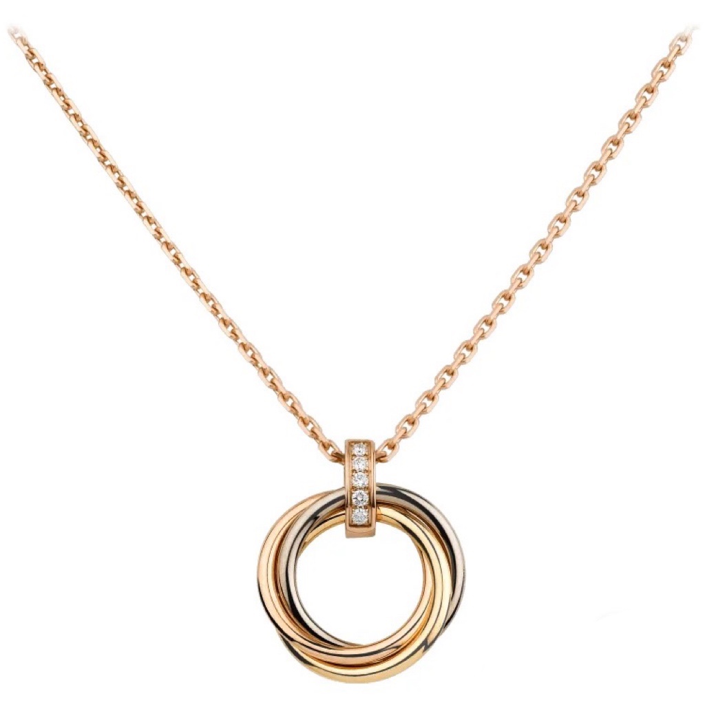 Cartier Mixed Three Metal Color Trinity Necklace
