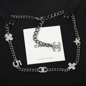 Chanel Black Cuban Chain Choker Necklace
