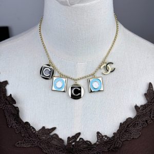 Chanel Coco Geometric Enamel 5 Charms Necklace
