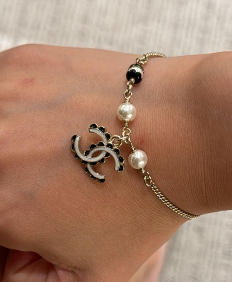 Chanel Black Lace CC Bracelet - Image 5