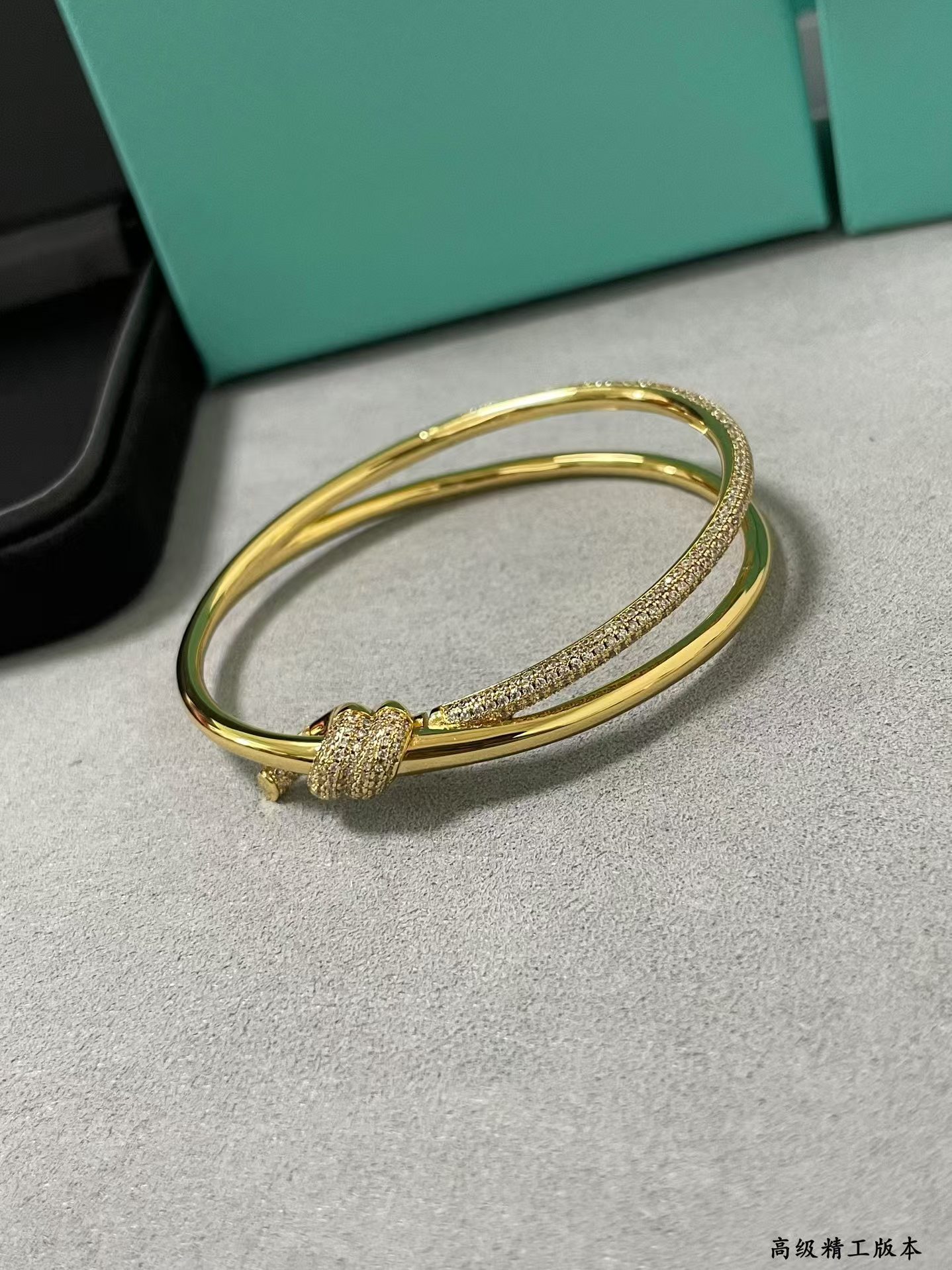 Tiffany Knot Double Row Hinged Bangle Bracelet - Image 3