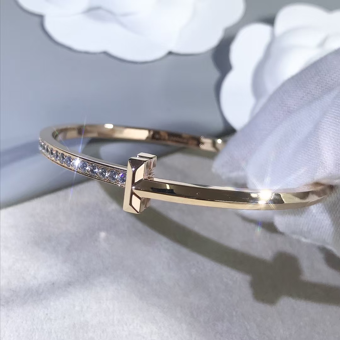 Tiffany T1 Narrow Diamond Hinged Bangle Bracelet - Image 7