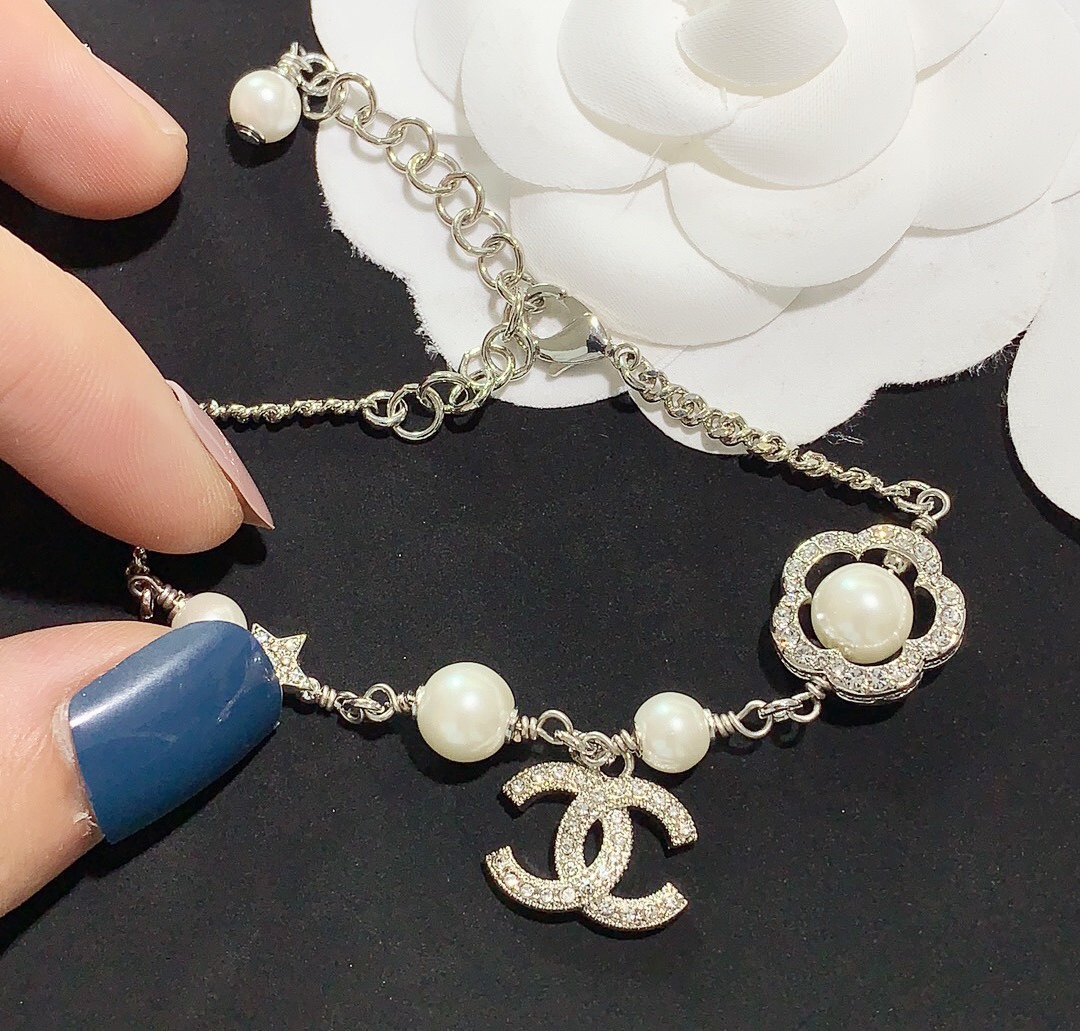 Chanel Flower Enhancer Pearl Bracelet Earrings Necklace - Image 9