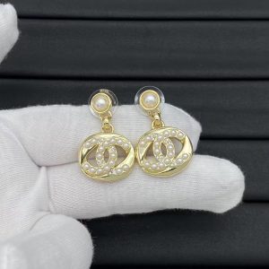 Chanel Pearl and Diamond Paved Earrings