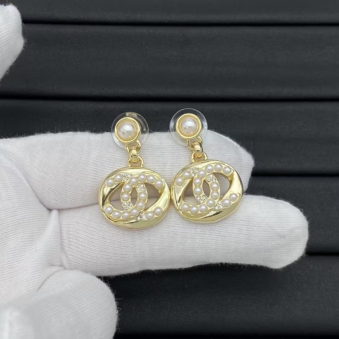 Chanel Pearl and Diamond Paved Earrings