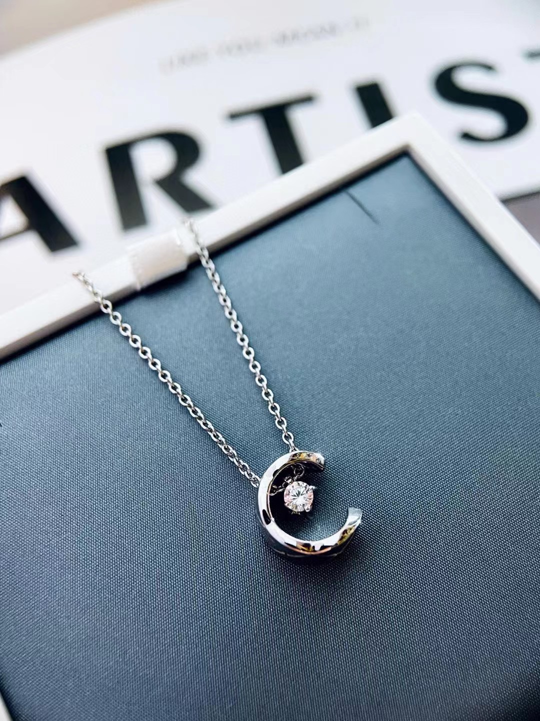 Chanel Coco Crush Moon Star Necklace Minimalistic - Image 4