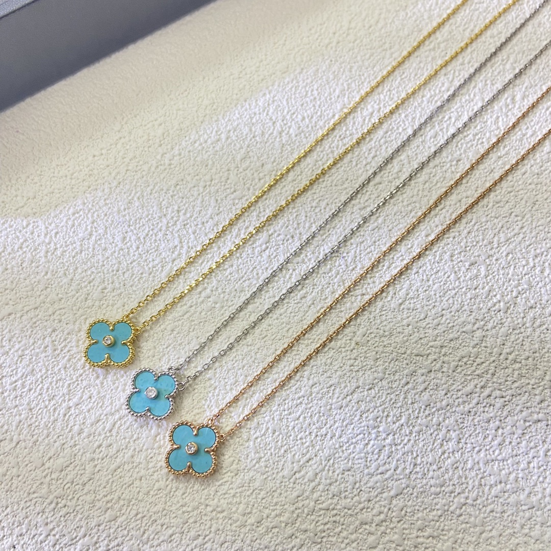 VCA Amazonite Vintage Alhambra Pendant Necklace, 1 Motif - Image 6