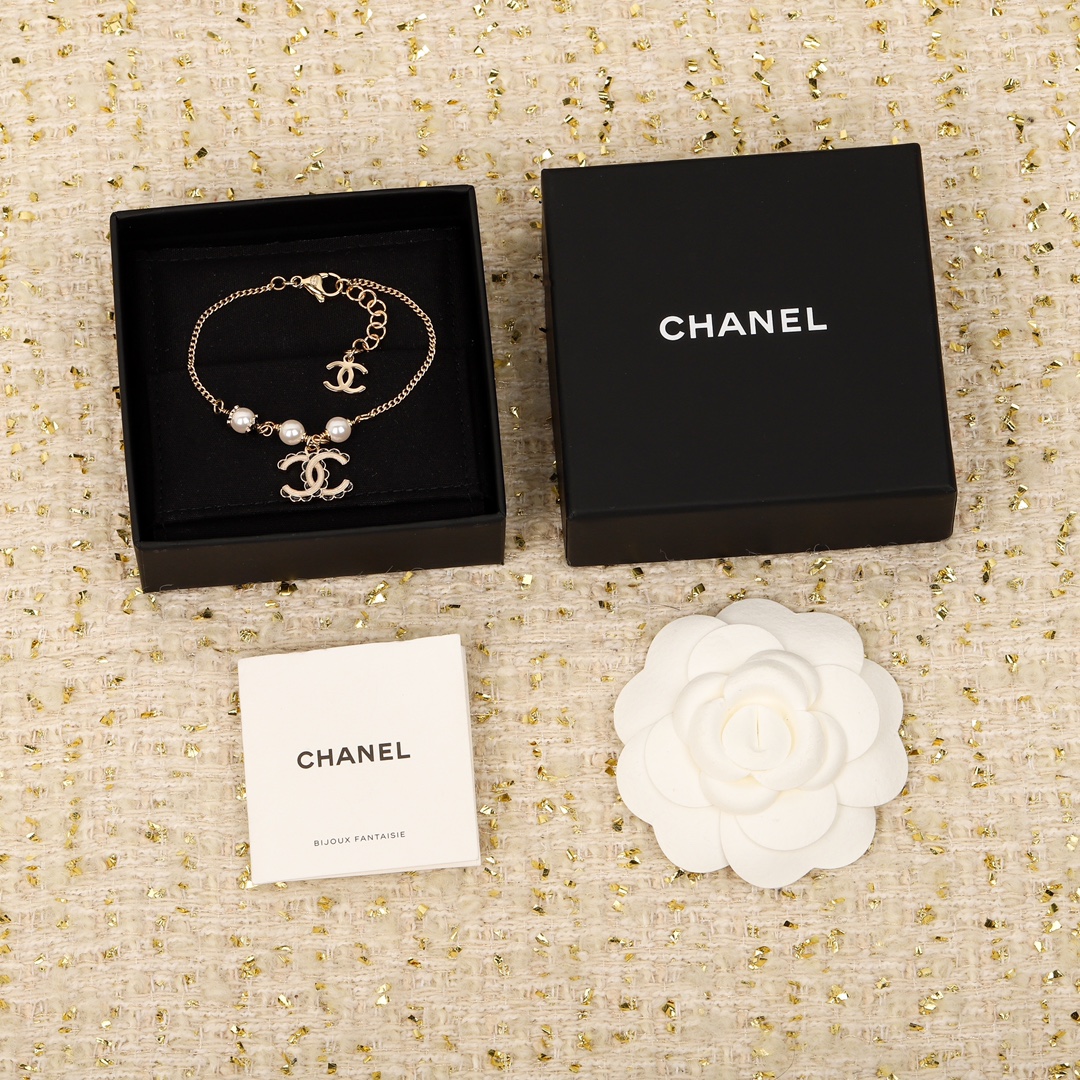 Chanel Black Lace CC Bracelet - Image 3