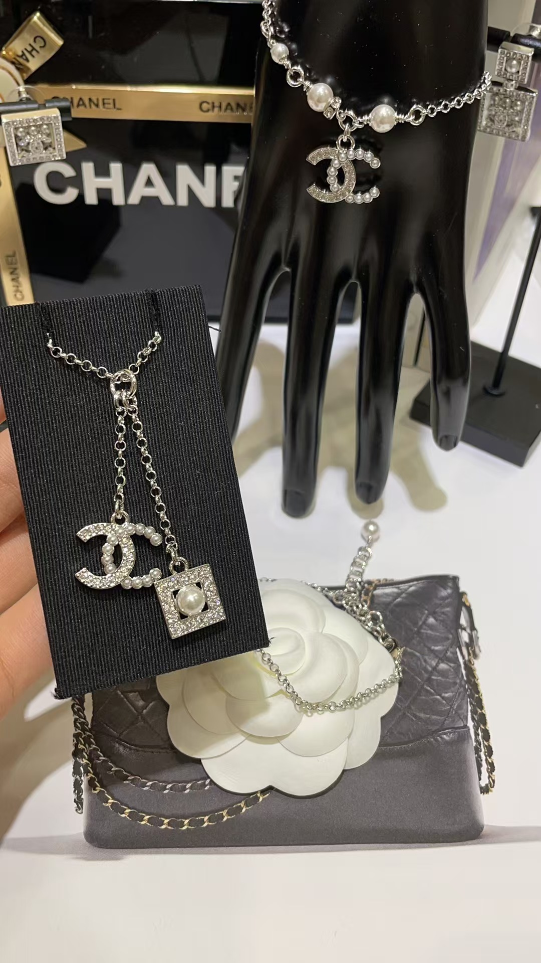 Chanel Two Pendants Drop Y Necklace - Image 6