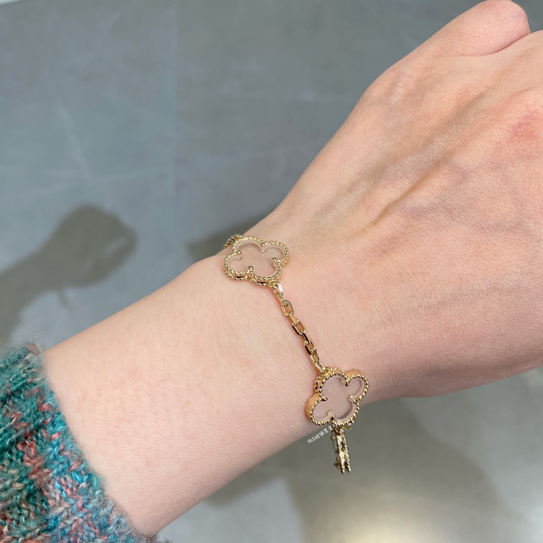 VCA Transparent Crystal Alhambra Bracelets, 5 Motifs - Image 2