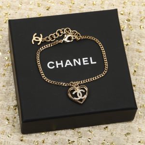 Chanel Hollow Heart Charm O Chain Bracelet