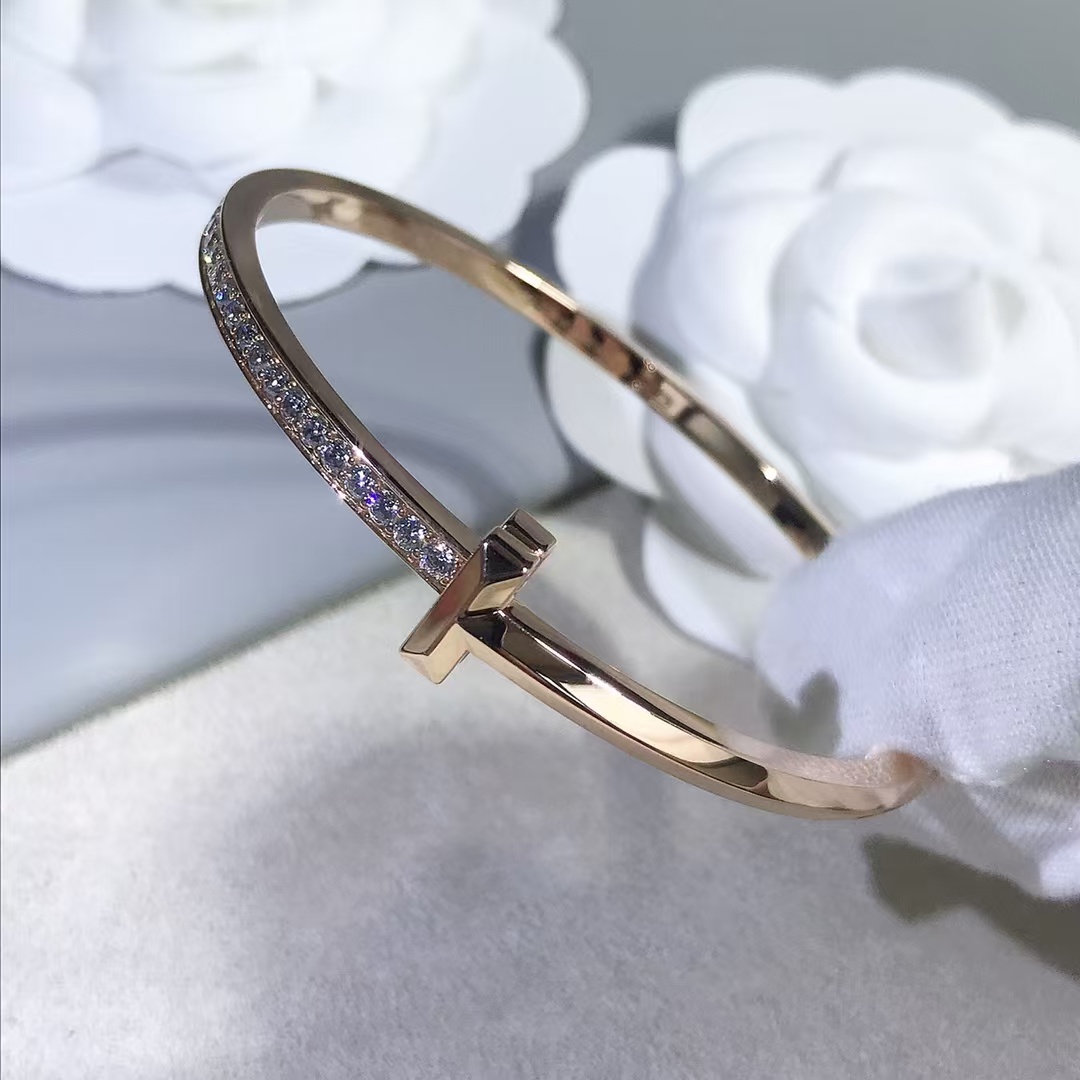 Tiffany T1 Narrow Diamond Hinged Bangle Bracelet - Image 14