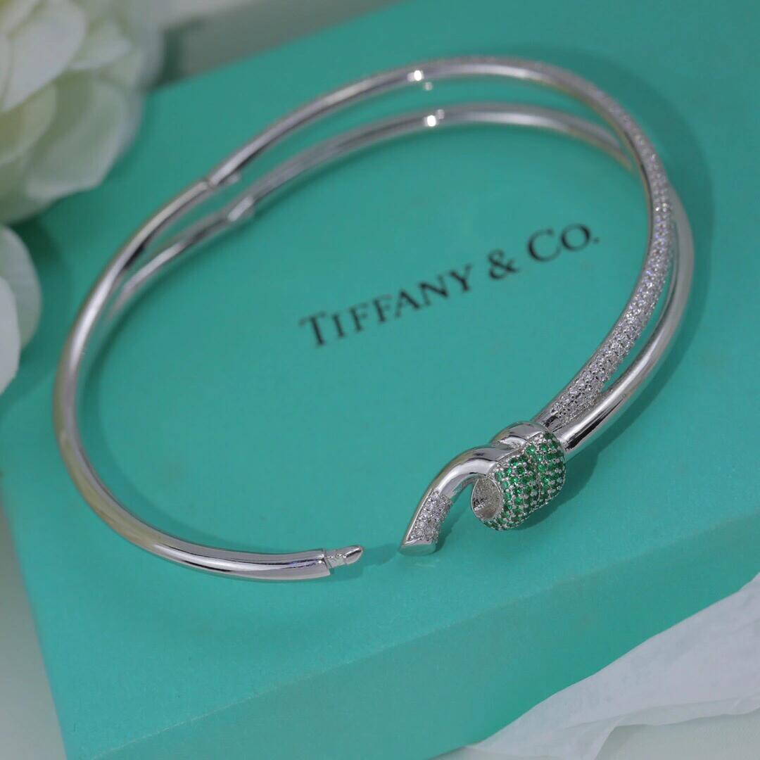 Tiffany Green Diamond Knot Bangle Bracelet - Image 2