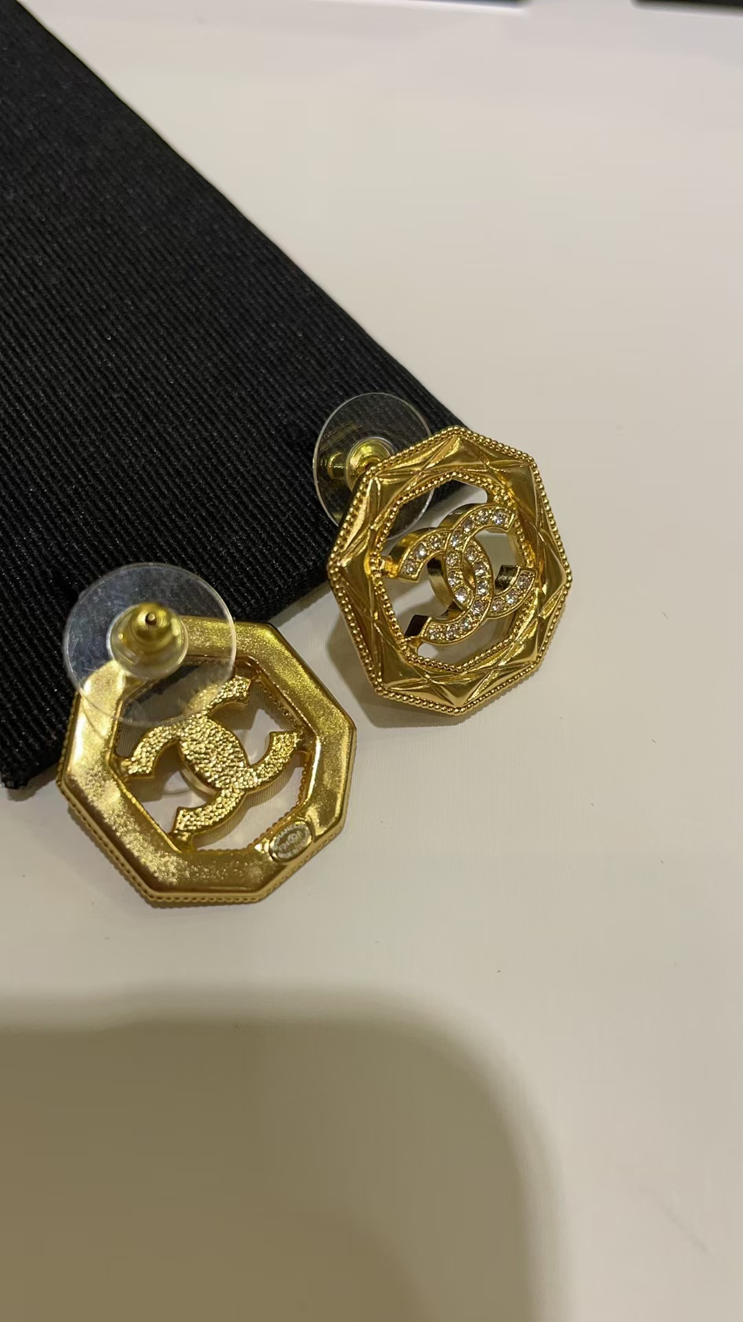 Chanel Geometric Octagon Stud Earrings - Image 7