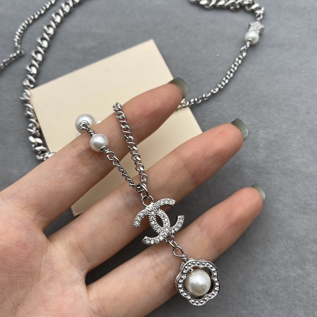 Chanel Flower Enhancer Pearl Bracelet Earrings Necklace - Image 5