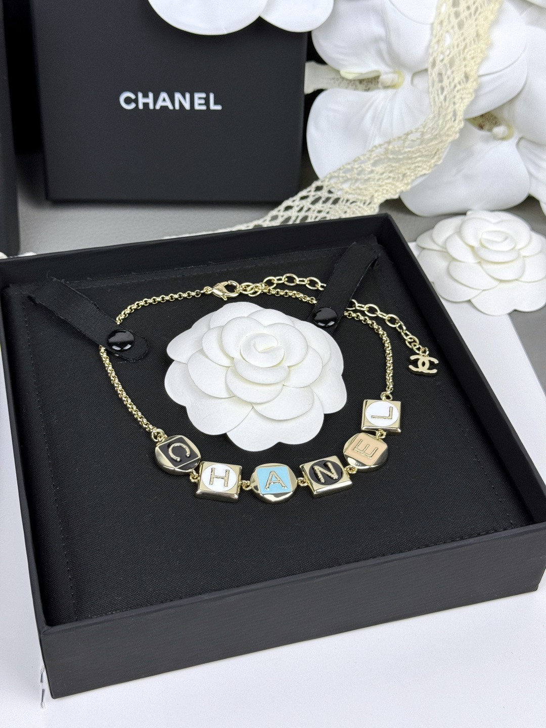 Chanel Geometric Enamel Charms Necklace