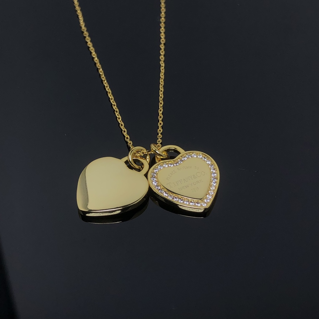 Tiffany Double Heart Pendant Necklace - Image 4