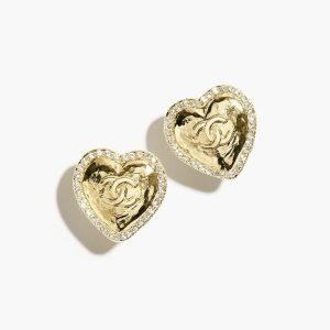 Chanel Gold Love Heart Stud Earring