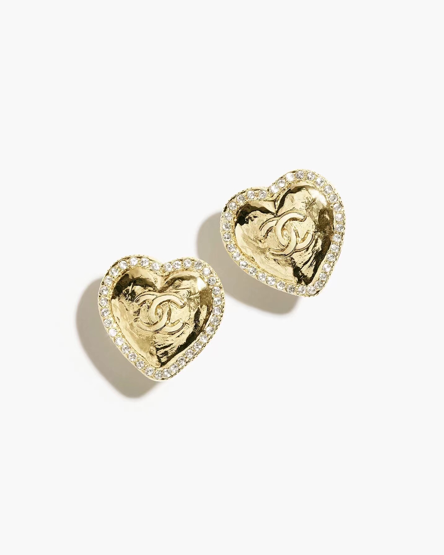 Chanel Gold Love Heart Stud Earring
