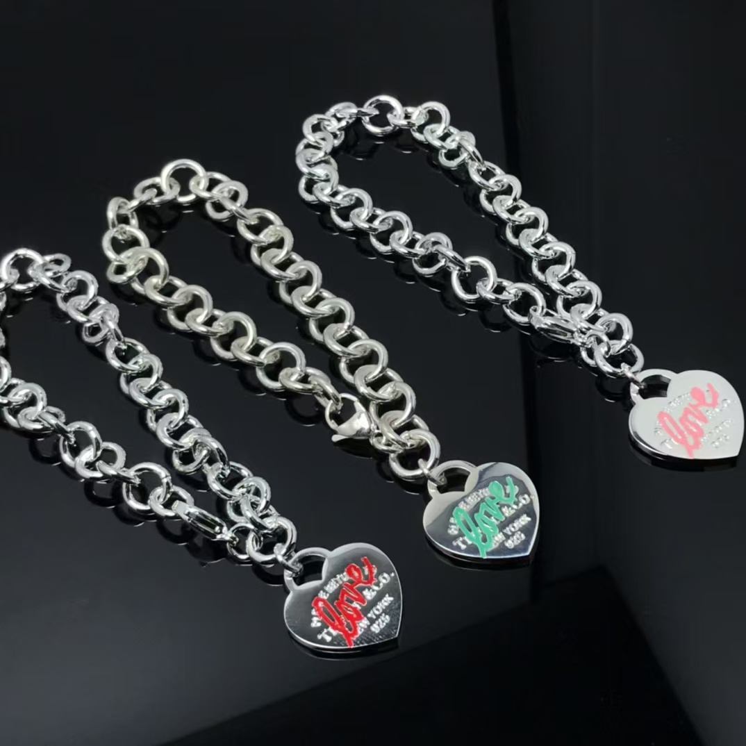 Tiffany Heart Tag Charm Chain Bracelet - Image 3