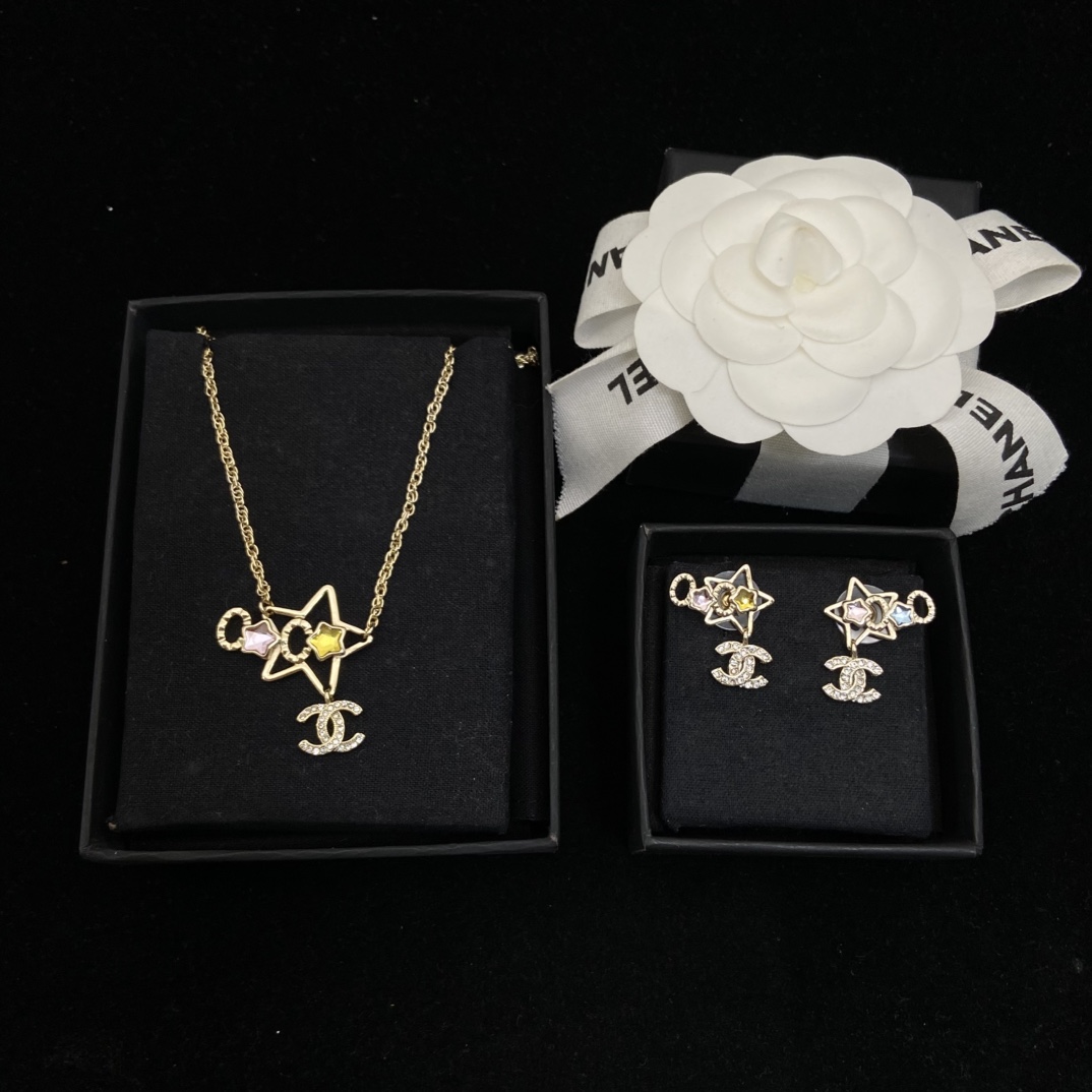 Chanel Dreamy Star Earrings Necklace