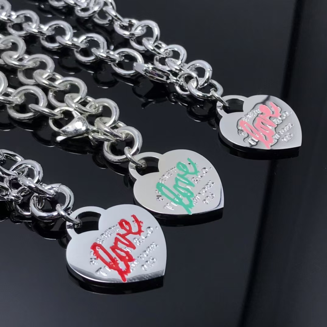 Tiffany Heart Tag Charm Chain Bracelet - Image 2