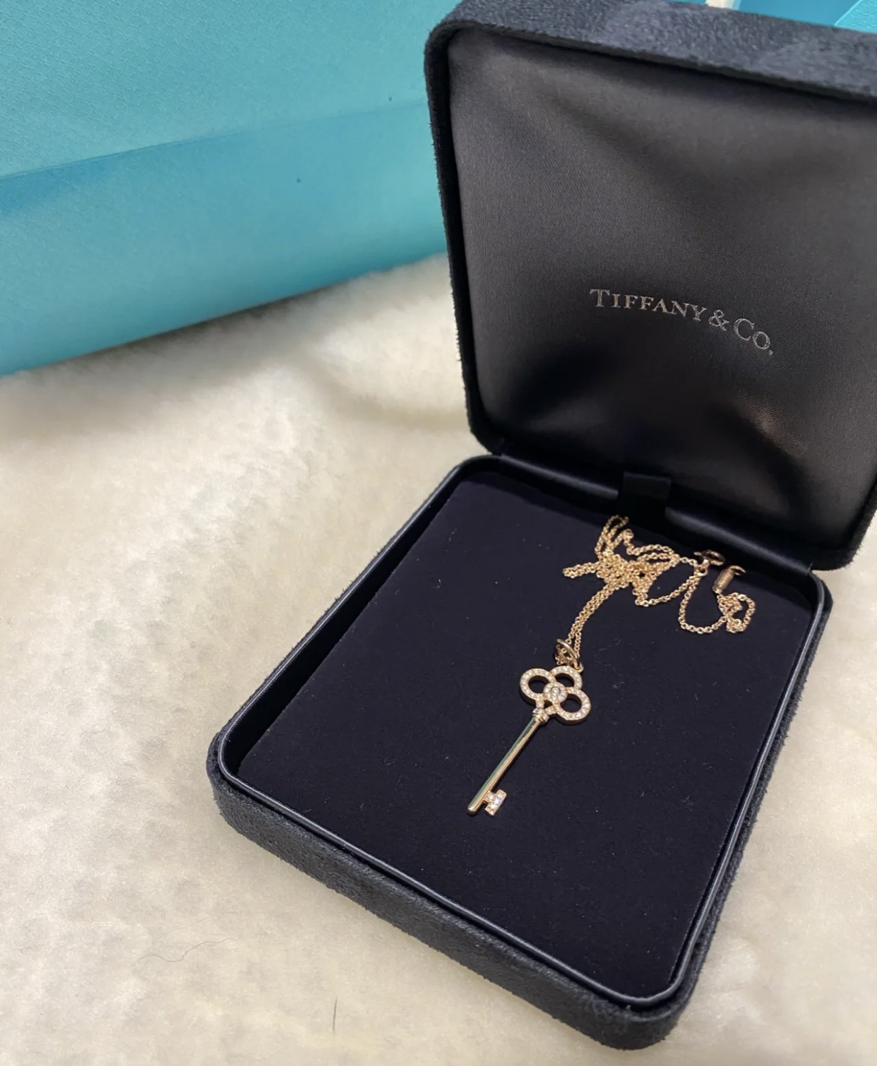 Tiffany Crown Key Pendant Necklace in Rose Gold - Image 2