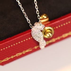 Cartier Full Diamond Paved Silver Leopard Panthère de Necklace