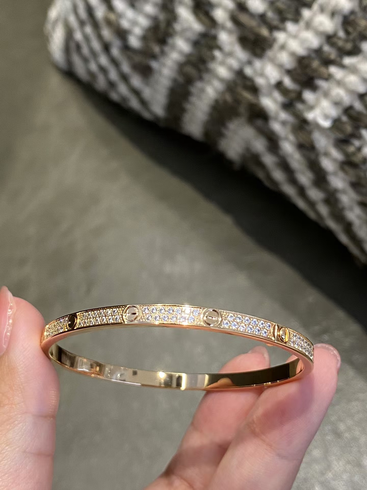 Cartier Diamond Paved LOVE Bracelet Bangle - Image 3