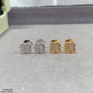 VCA Full Diamond Vintage Alhambra Earrings