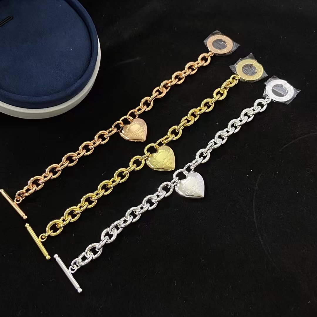 Tiffany Heart Charm OT Clasp Bracelet - Image 2