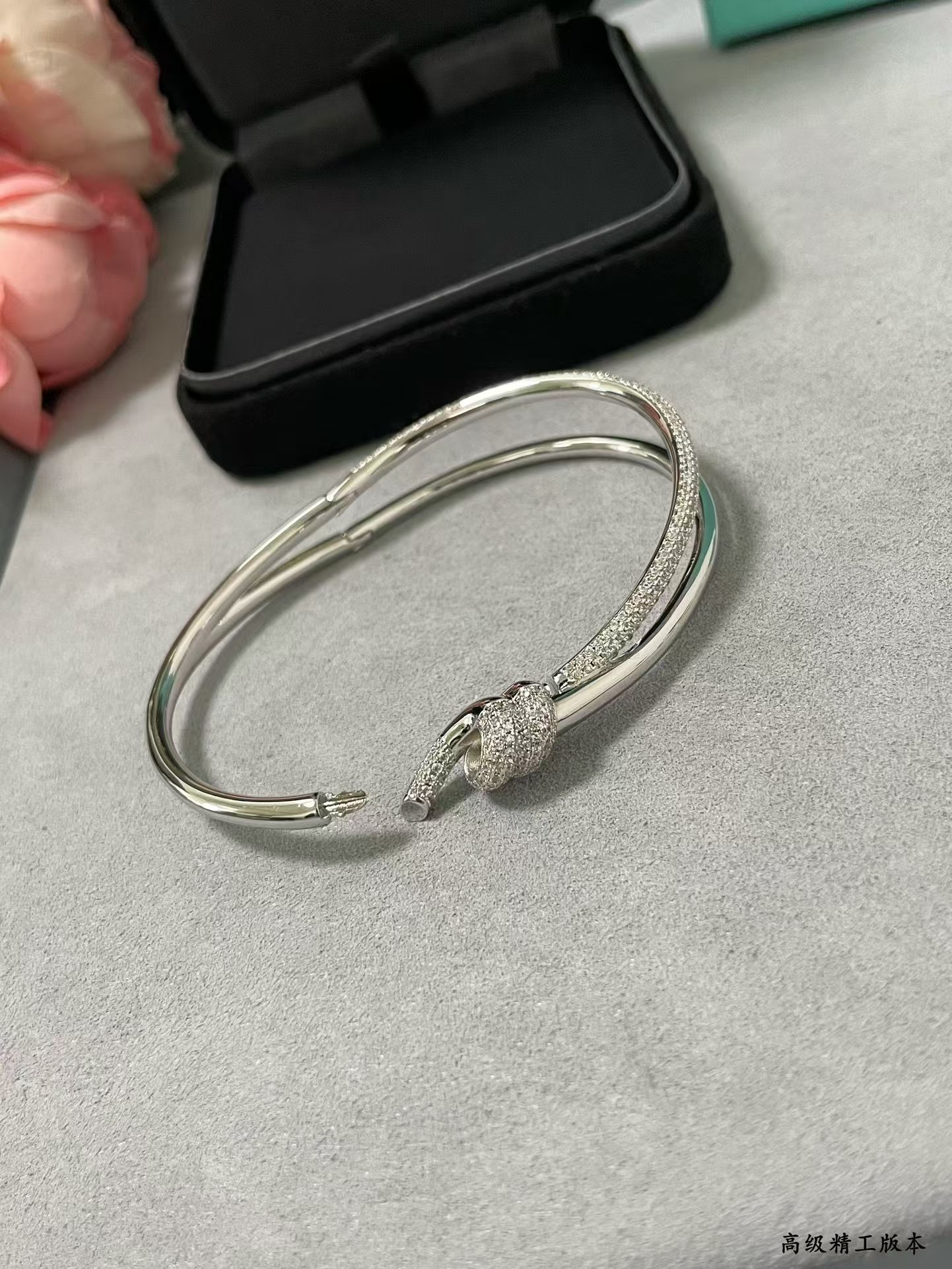 Tiffany Knot Double Row Hinged Bangle Bracelet - Image 6
