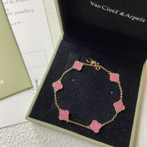 VCA Pink Mini 6 Motifs Sweet Alhambra Bracelet