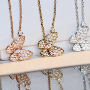 VCA Two Butterfly Pendant Necklace