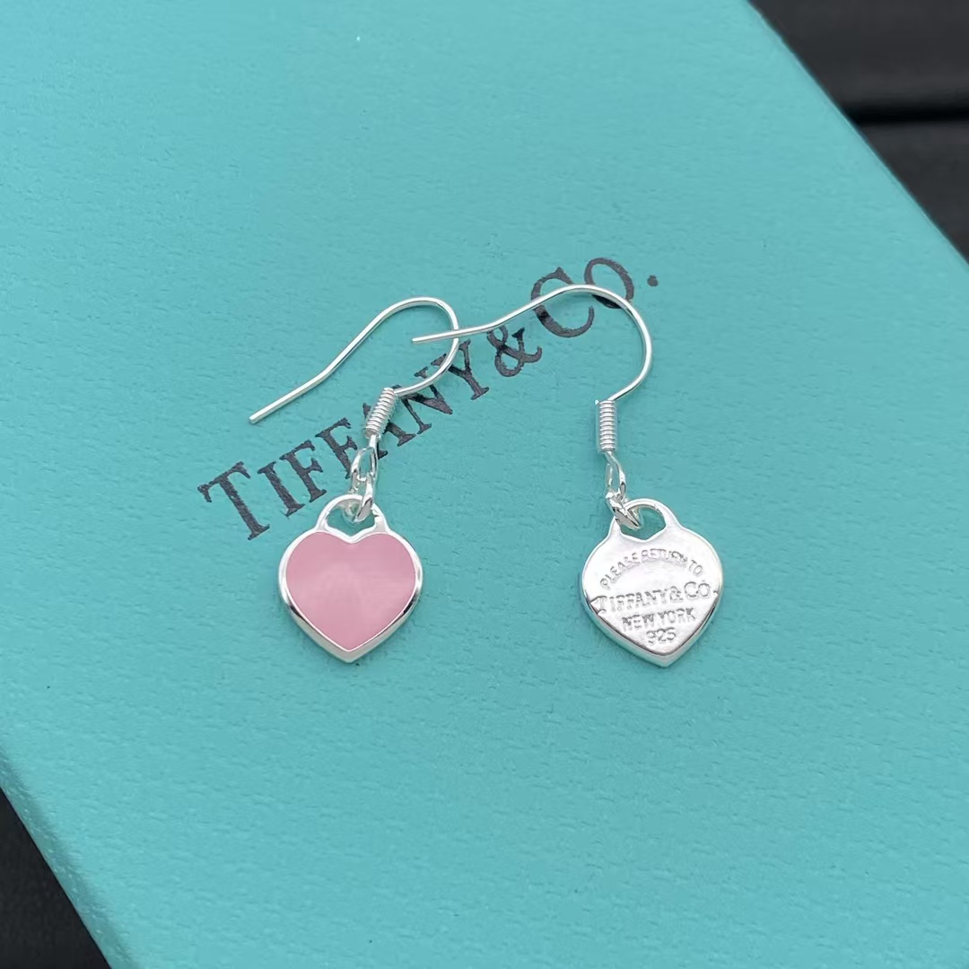 Tiffany Hook Heart Drop Earrings - Image 4