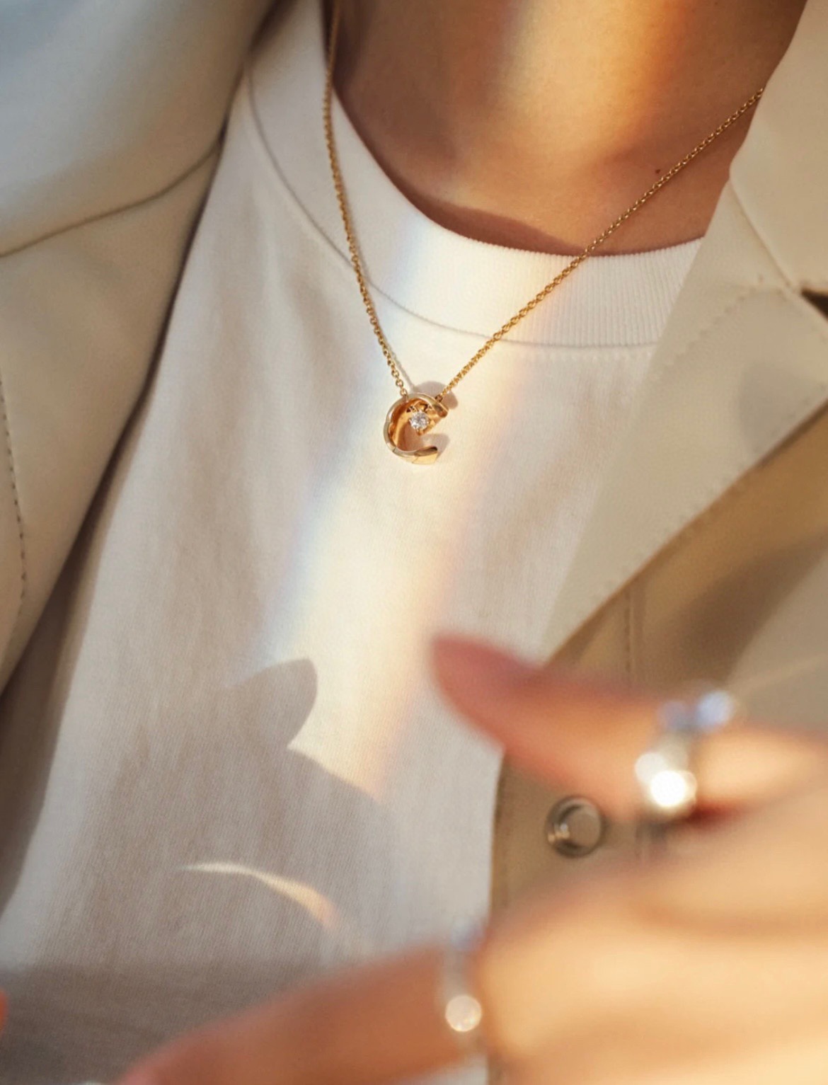 Chanel Coco Crush Moon Star Necklace Minimalistic - Image 6