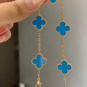 VCA Blue Vintage Alhambra Five Clover Bracelet